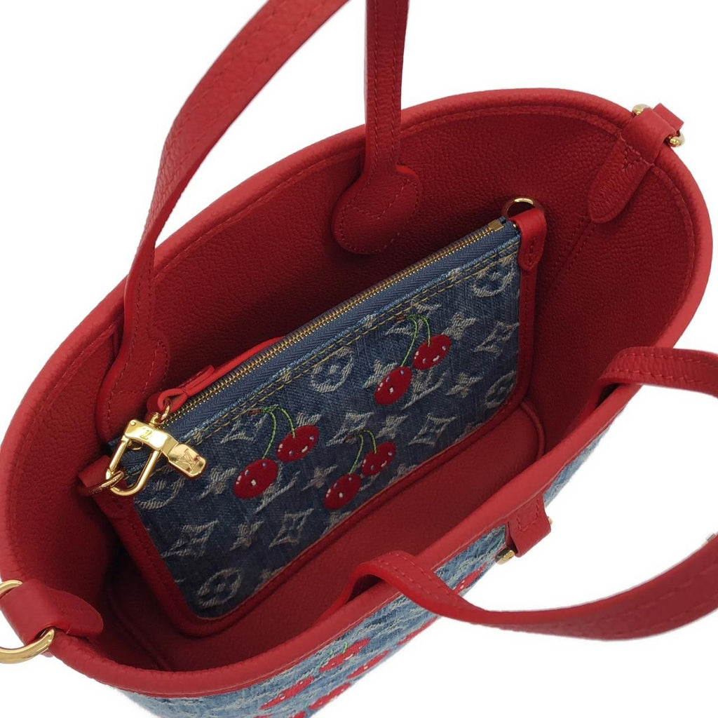 Louis Vuitton Monogram Cherry Denim Neverfull Inside Out BB — view 7