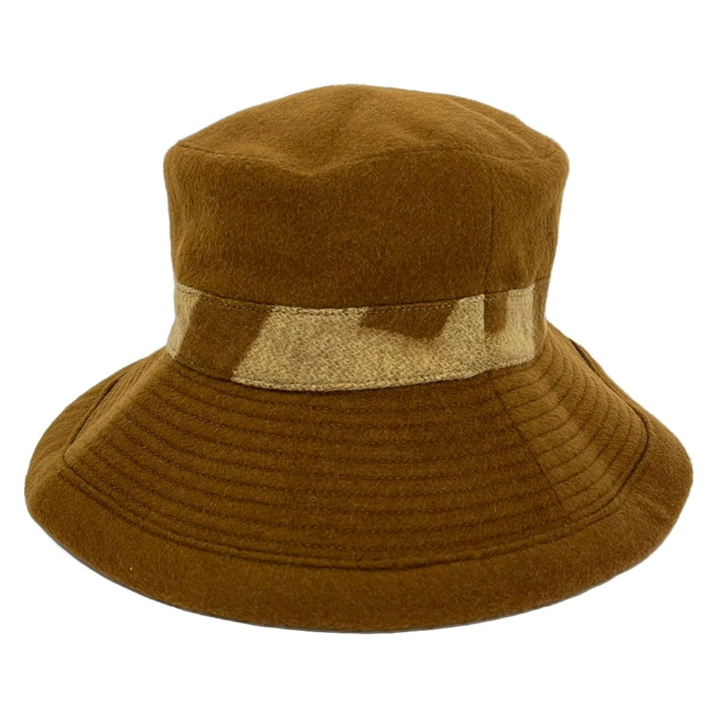 Hermes Hat 57 Brown Beige Bucket
