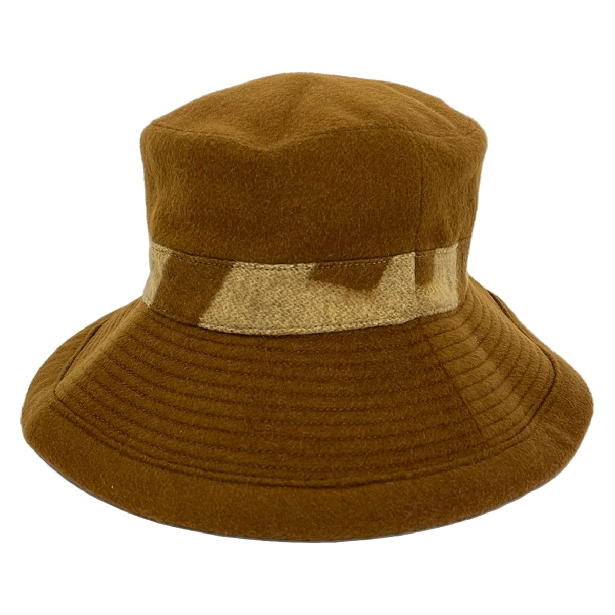 Hermes Hat 57 Brown Beige Bucket