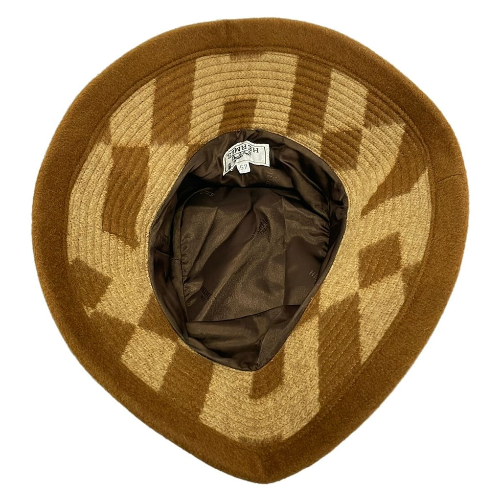 Hermes Hat 57 Brown Beige Bucket — view 4