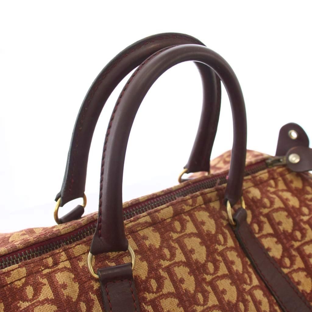 Dior Trotter Boston Bag Allover Canvas Beige Brown TK — view 4