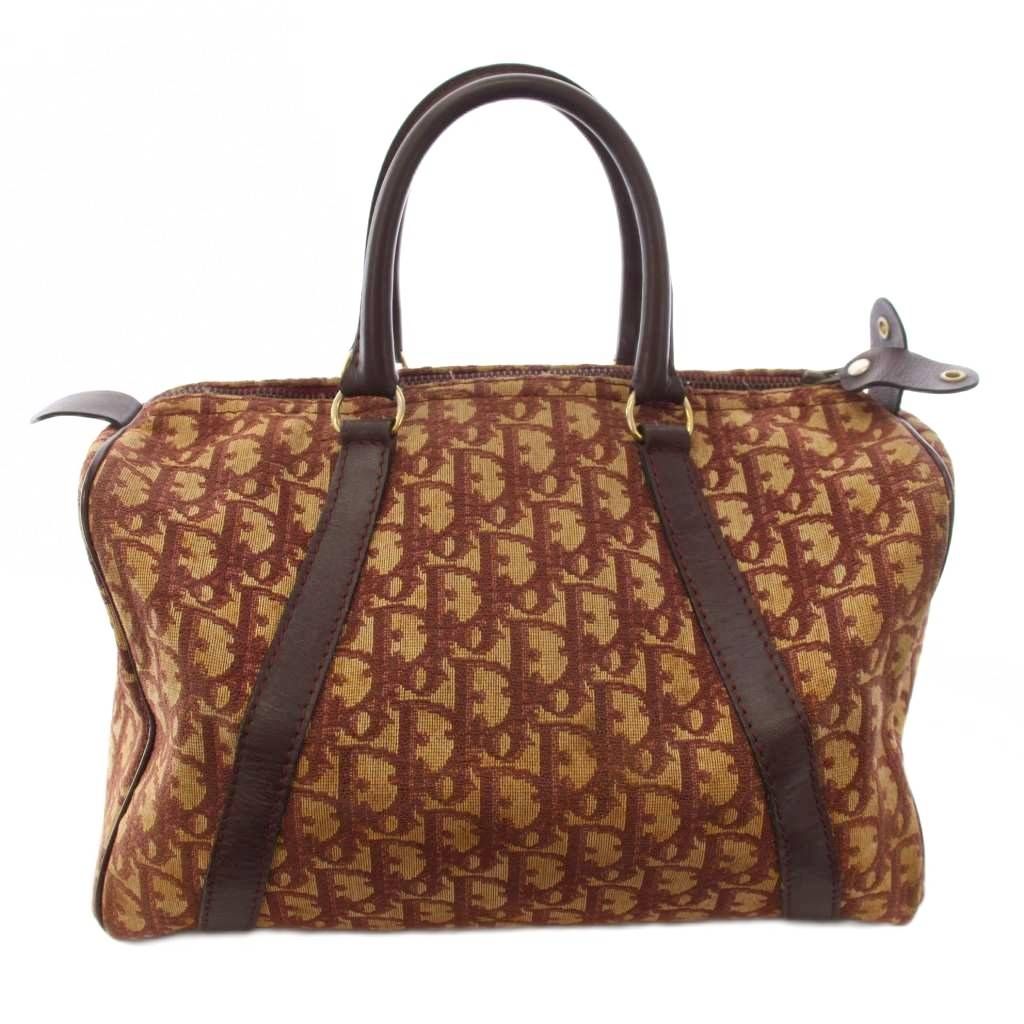 Dior Trotter Boston Bag Allover Canvas Beige Brown TK