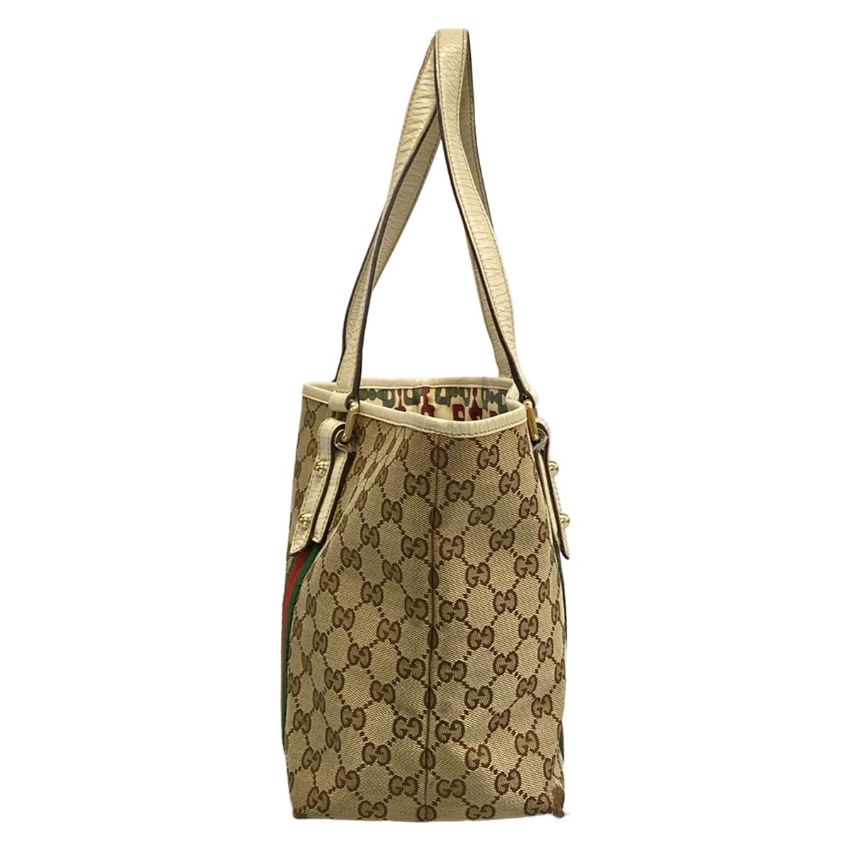 Gucci Tote GG Pattern Sherry Beige Ivory Multi Leather — view 4