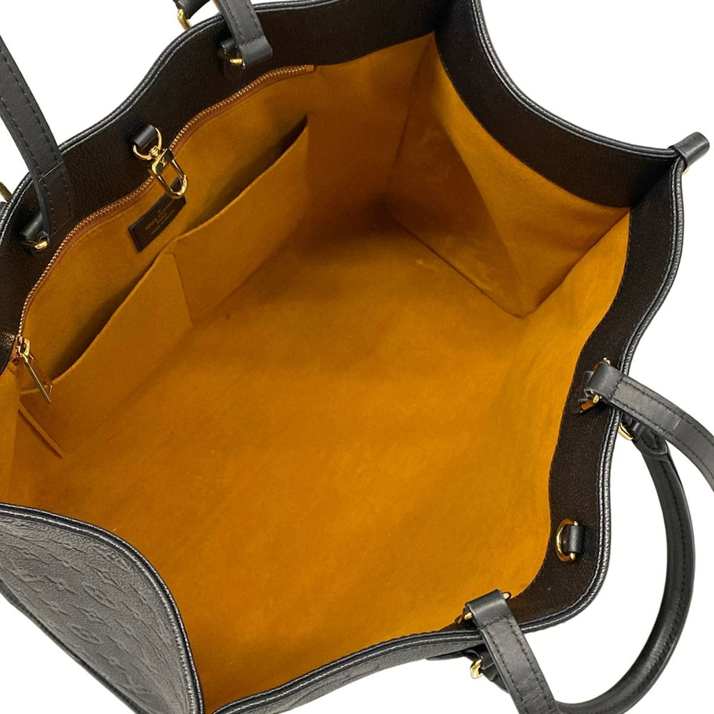 Louis Vuitton Tote Monogram Empreinte On The Go GM Noir Leather Cowhide — view 7