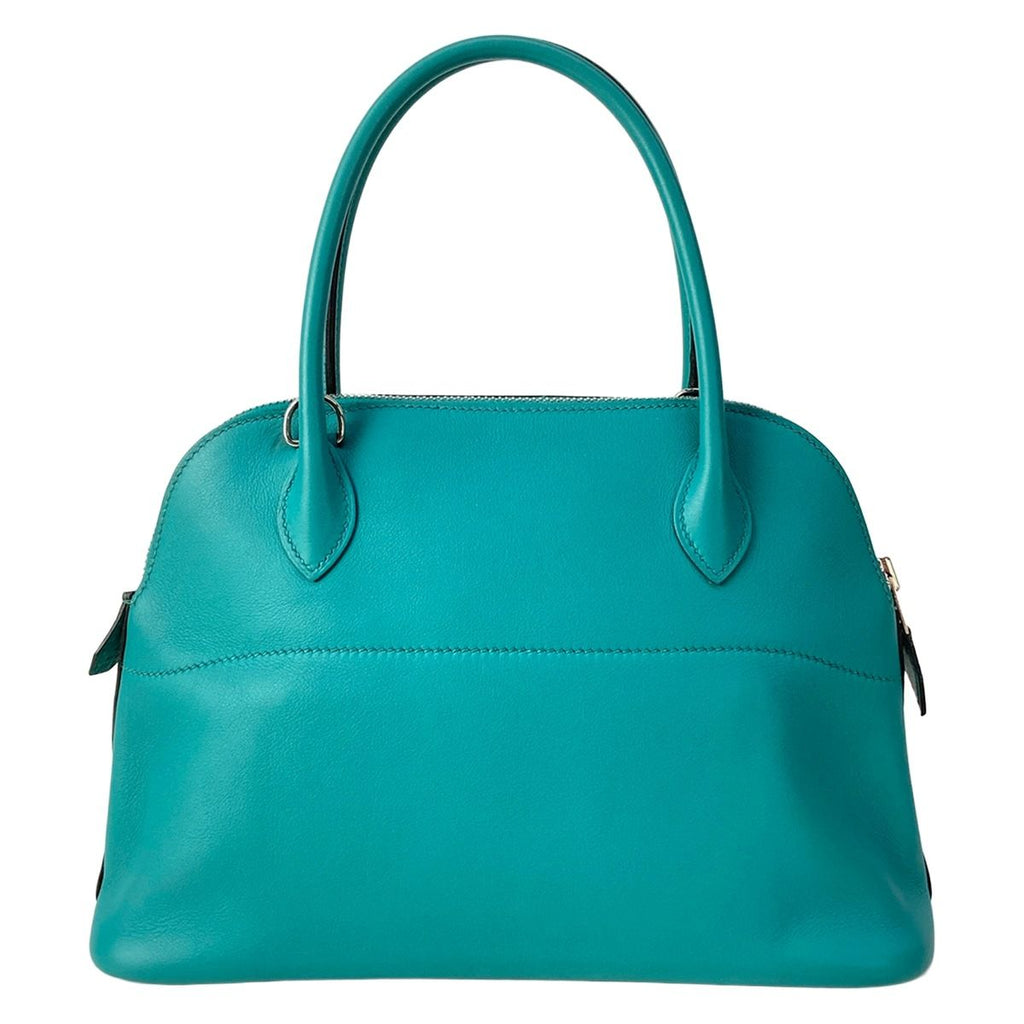 Hermes Handbag Bolide 27 Blue Paon Silver — view 3