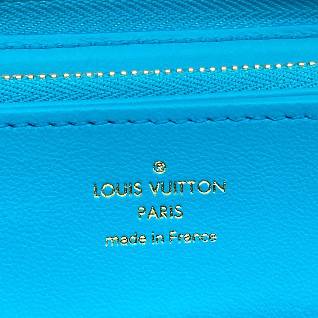 Louis Vuitton Wallet Cousin Zippy Turquoise Leather — view 5