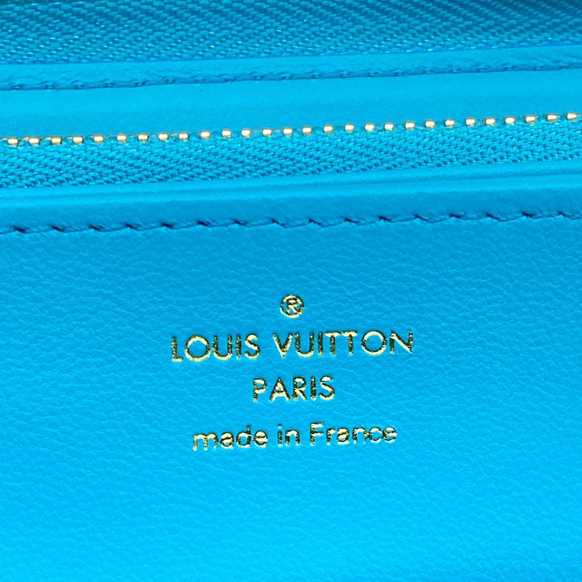 Louis Vuitton Wallet Cousin Zippy Turquoise Leather — view 5