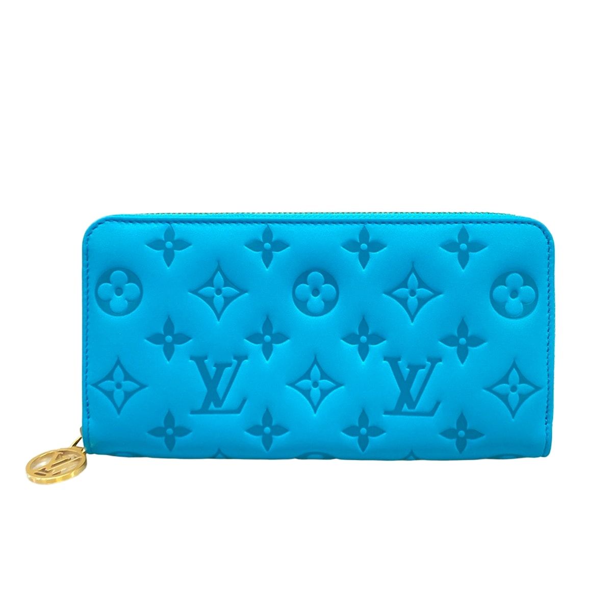 Louis Vuitton Wallet Cousin Zippy Turquoise Leather