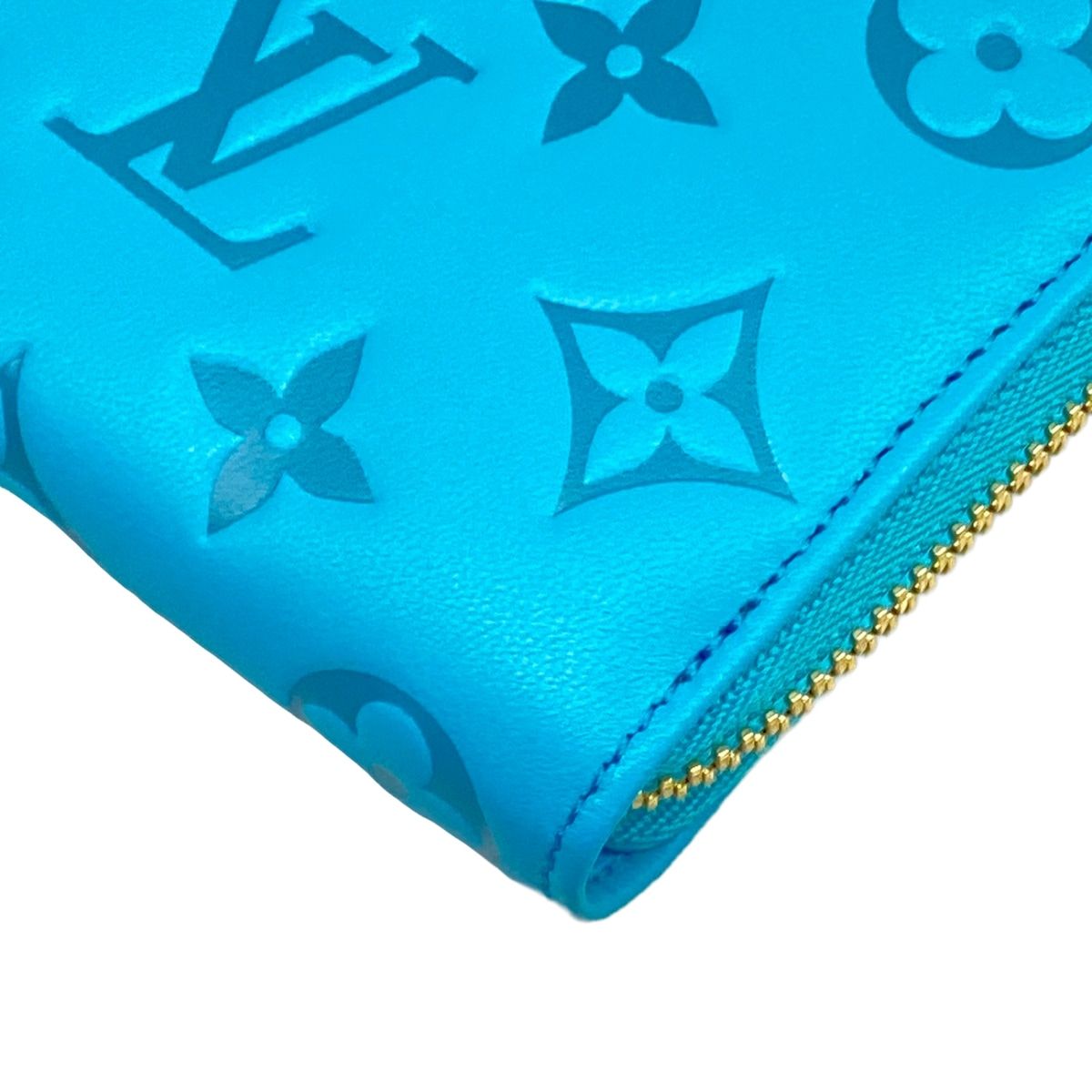 Louis Vuitton Wallet Cousin Zippy Turquoise Leather — view 6