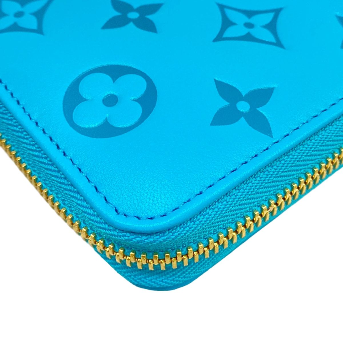 Louis Vuitton Wallet Cousin Zippy Turquoise Leather — view 7