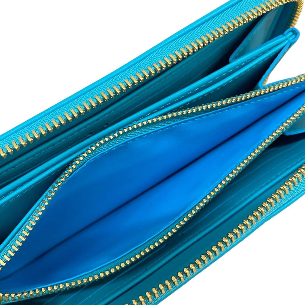 Louis Vuitton Wallet Cousin Zippy Turquoise Leather — view 4