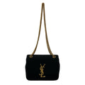 Saint Laurent Paris Shoulder Bag Black Chain Cotton