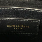 Saint Laurent Paris Shoulder Bag Black Chain Cotton — view 8