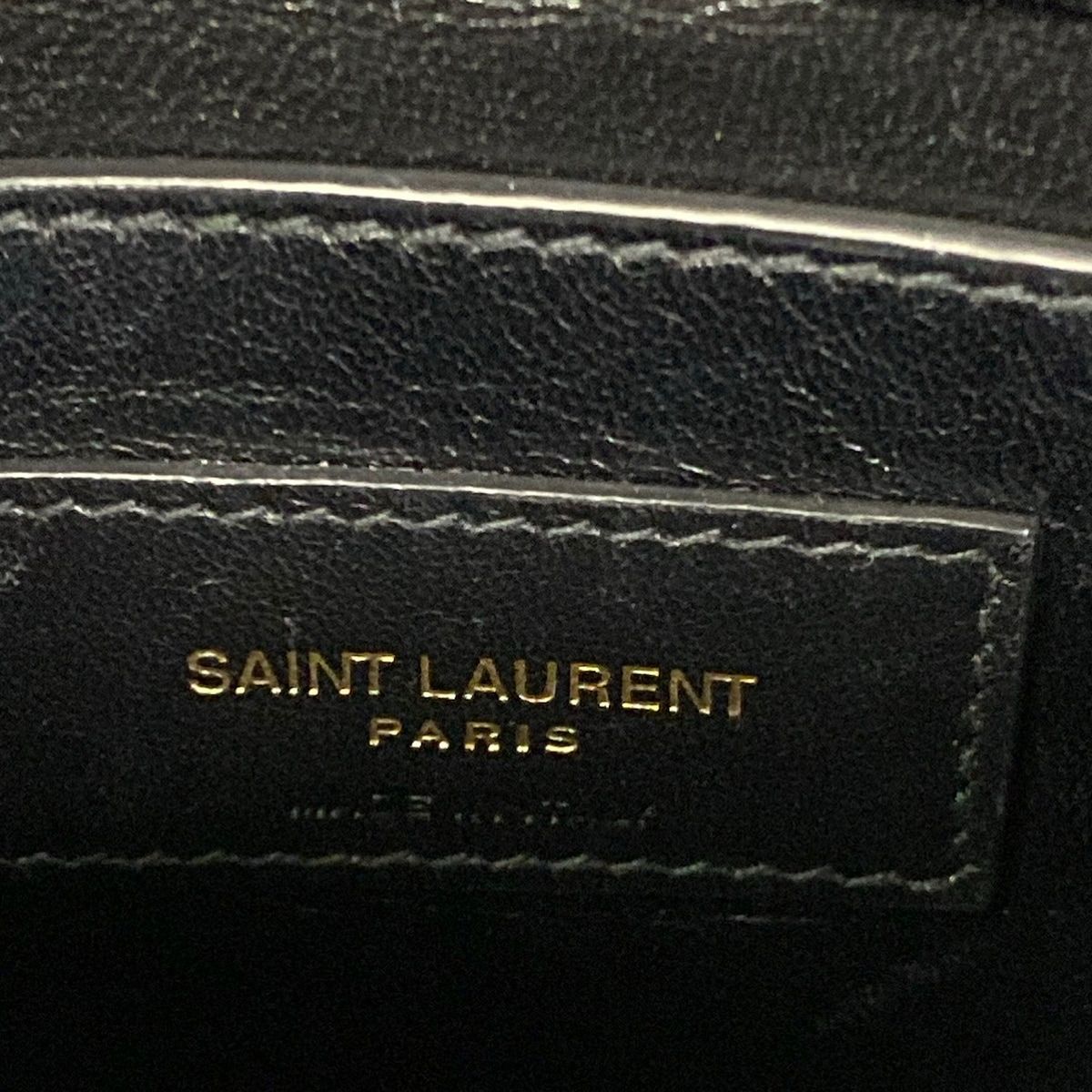 Saint Laurent Paris Shoulder Bag Black Chain Cotton — view 8