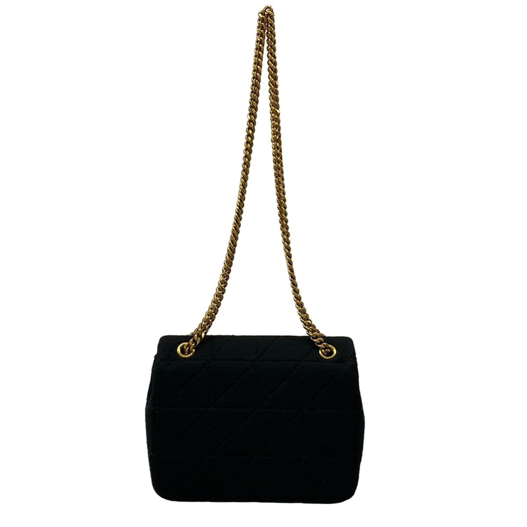 Saint Laurent Paris Shoulder Bag Black Chain Cotton — view 3