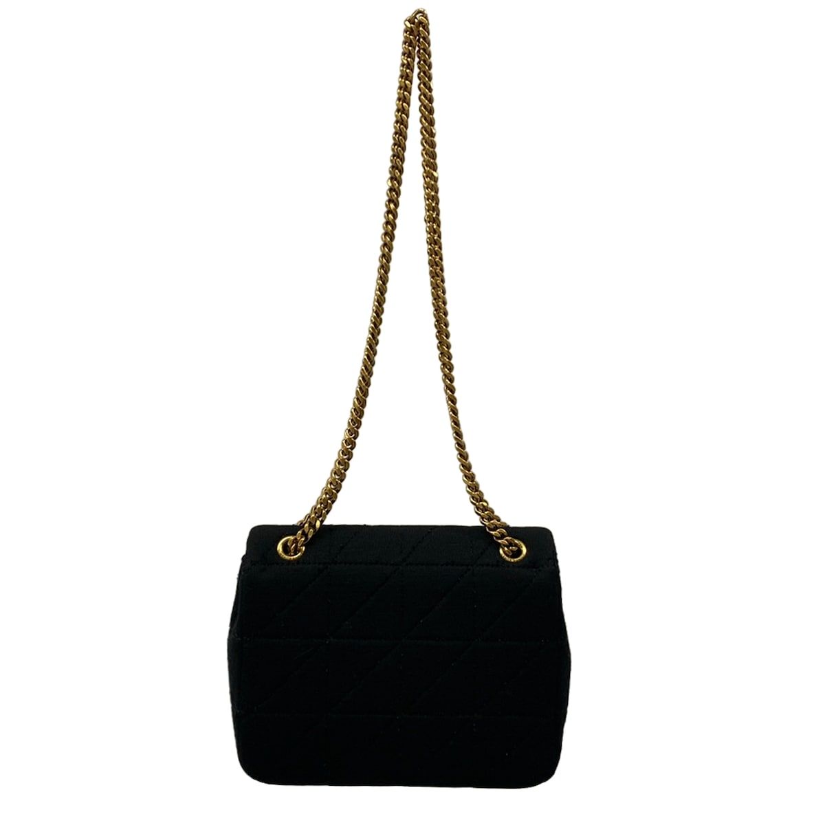 Saint Laurent Paris Shoulder Bag Black Chain Cotton — view 3