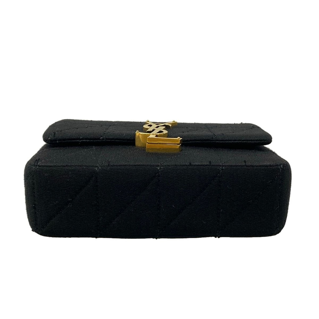 Saint Laurent Paris Shoulder Bag Black Chain Cotton — view 5