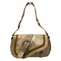 Dior Shoulder Bag Gaucho Beige Brown Lame Leather
