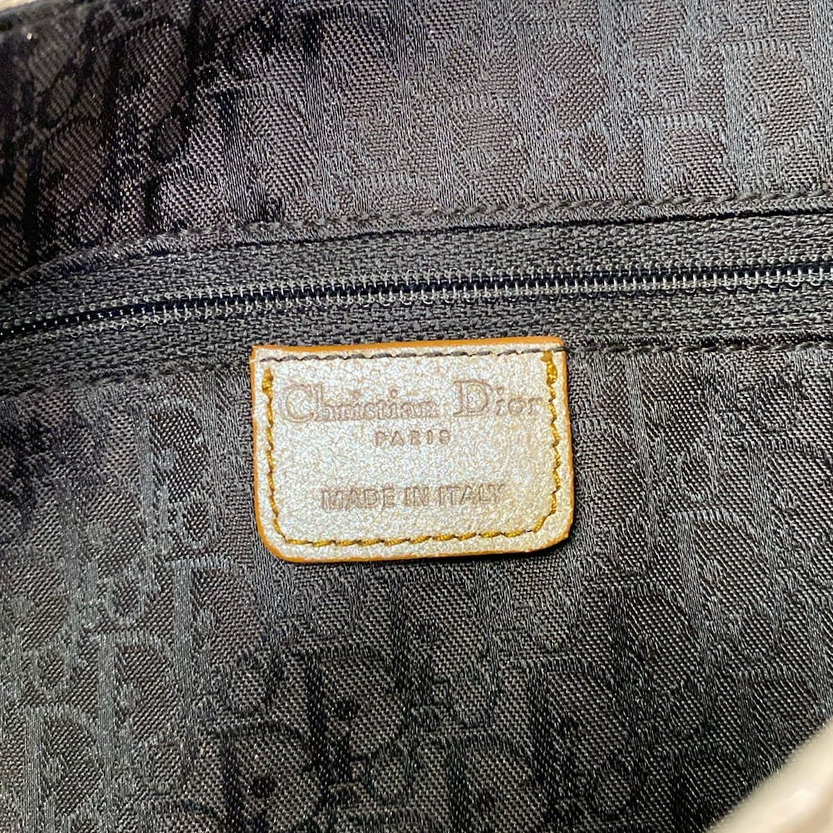 Dior Shoulder Bag Gaucho Beige Brown Lame Leather — view 9