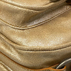Dior Shoulder Bag Gaucho Beige Brown Lame Leather — view 6