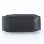 Prada Tessuto Nylon Triangle Logo Leather Shoulder Bag Black — view 6