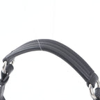 Prada Tessuto Nylon Triangle Logo Leather Shoulder Bag Black — view 2