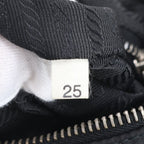 Prada Tessuto Nylon Triangle Logo Leather Shoulder Bag Black — view 9
