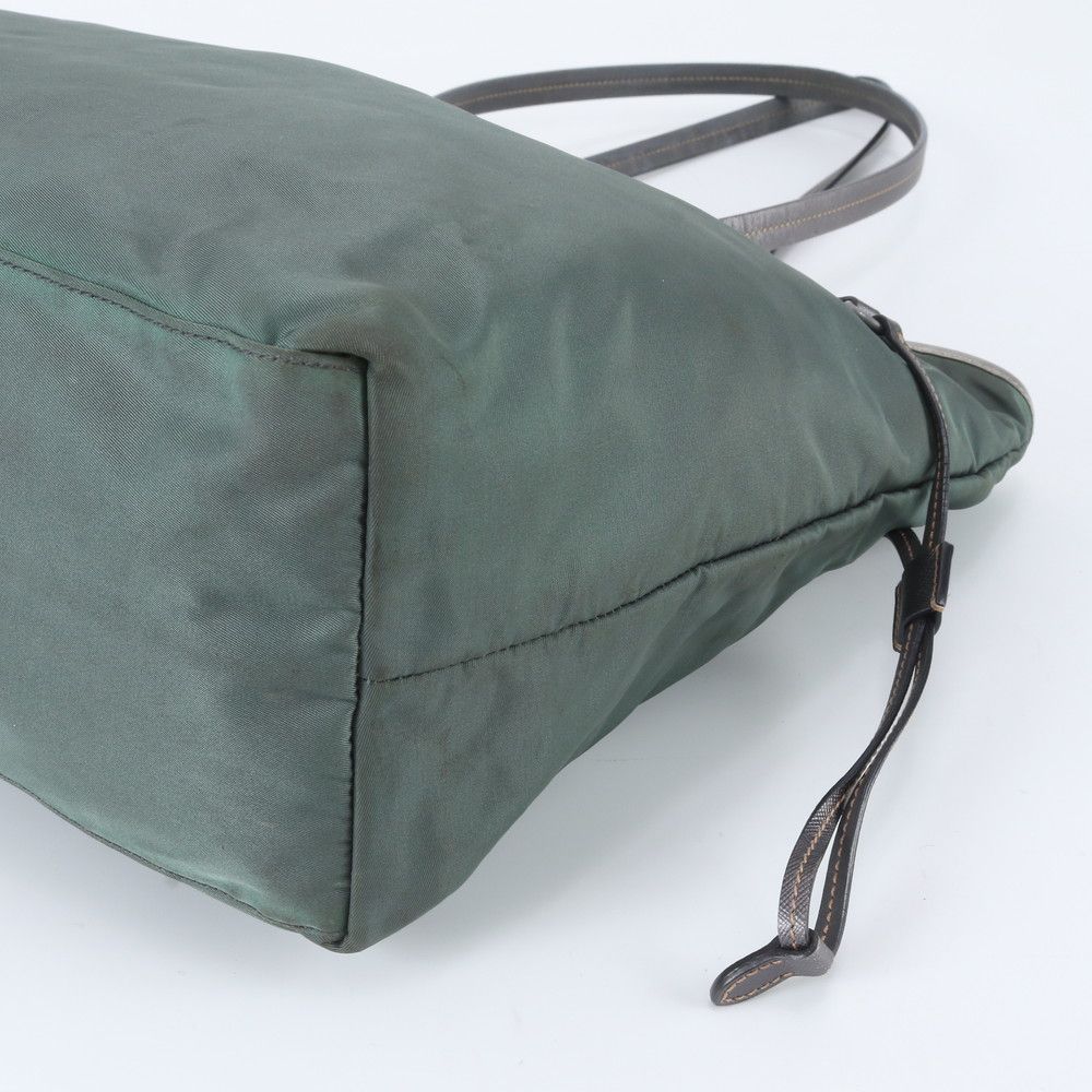 Prada Tessuto Nylon Triangle Logo Tote Shoulder Rim with — view 4