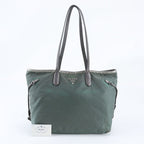 Prada Tessuto Nylon Triangle Logo Tote Shoulder Rim with