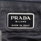 Prada Tessuto Nylon Triangle Logo Leather Backpack Black — view 8