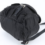 Prada Tessuto Nylon Triangle Logo Leather Backpack Black — view 4