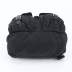 Prada Tessuto Nylon Triangle Logo Leather Backpack Black — view 5