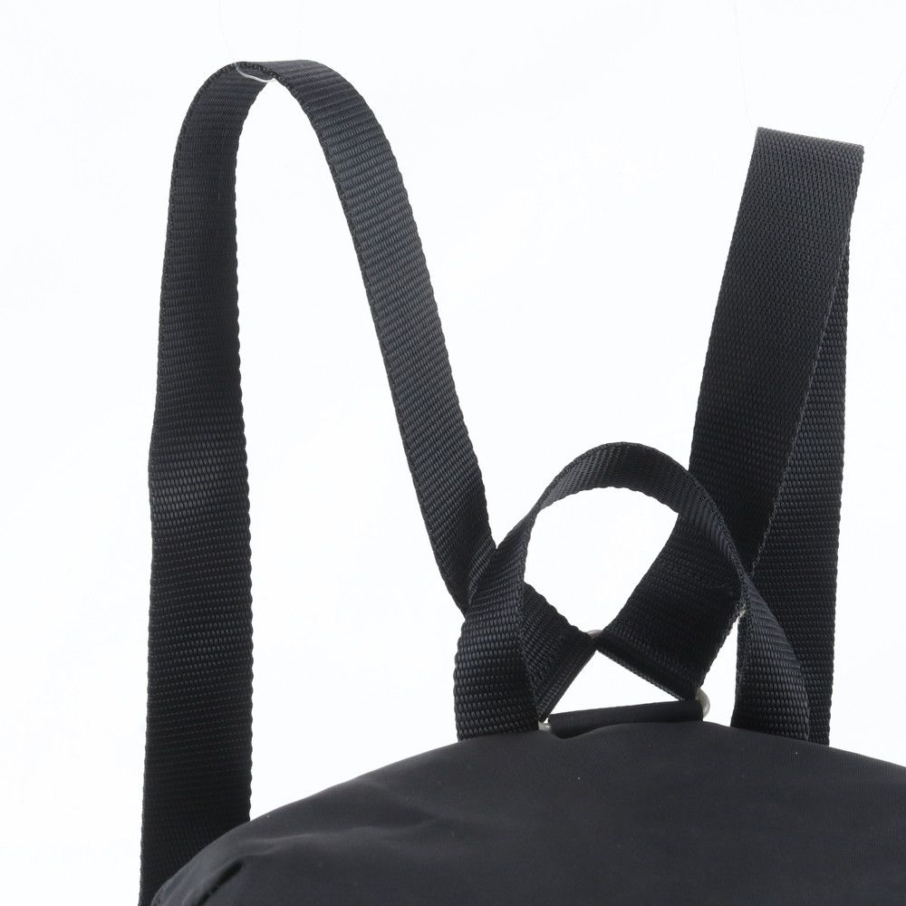 Prada Tessuto Nylon Triangle Logo Leather Backpack Black — view 2