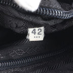 Prada Tessuto Nylon Triangle Logo Leather Backpack Black — view 9