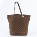 Gucci GG Canvas 002 Leather Tote Shoulder Hand Brown