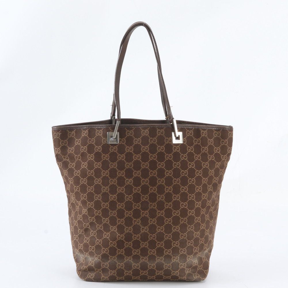 Gucci GG Canvas 002 Leather Tote Shoulder Hand Brown — view 3