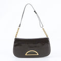 Dior Maris Pearl Trotter Embossed Leather Shoulder Bag Brown