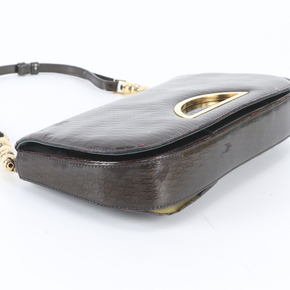 Dior Maris Pearl Trotter Embossed Leather Shoulder Bag Brown — view 5