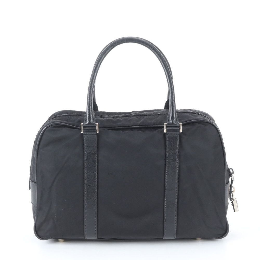Prada Tessuto Nylon Saffiano Leather Business Tote Black — view 3