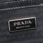 Prada Tessuto Nylon Saffiano Leather Business Tote Black — view 8