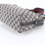 Gucci GG Canvas Sherry Line Leather Tote Shoulder Hand Navy — view 4