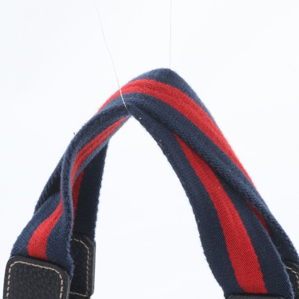 Gucci GG Canvas Sherry Line Leather Tote Shoulder Hand Navy — view 2