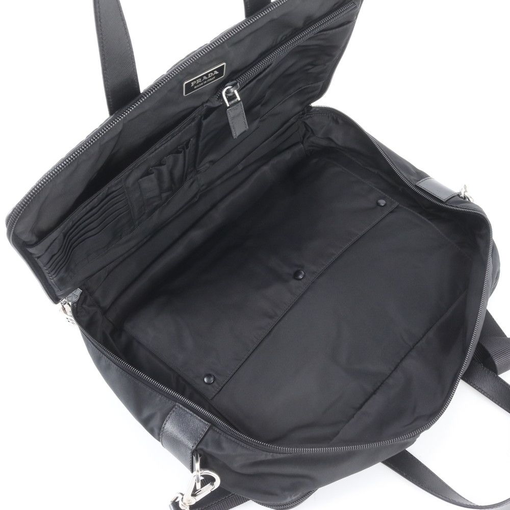 Prada Tessuto Nylon Leather 2-Way Business Crossbody Document Tote Shoulder — view 8