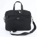 Prada Tessuto Nylon Leather 2-Way Business Crossbody Document Tote Shoulder