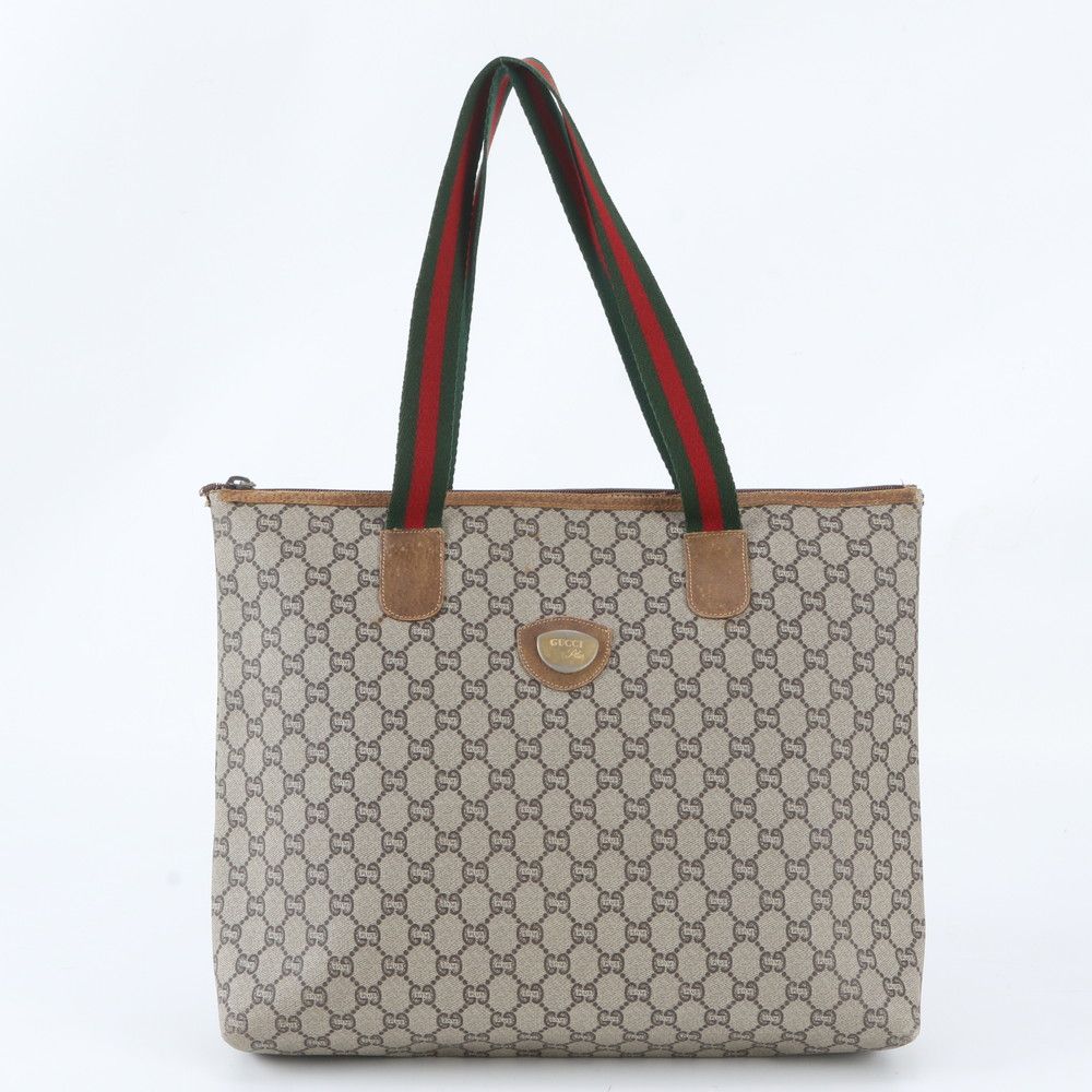 Gucci O'ludo Sherry Line GG Plus Leather Tote Shoulder Business