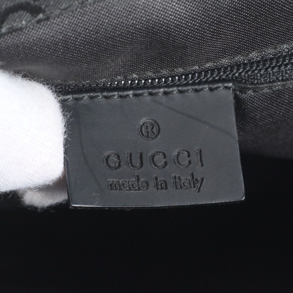 Gucci Bamboo GG Nylon Leather Tote Shoulder Hand Black — view 9