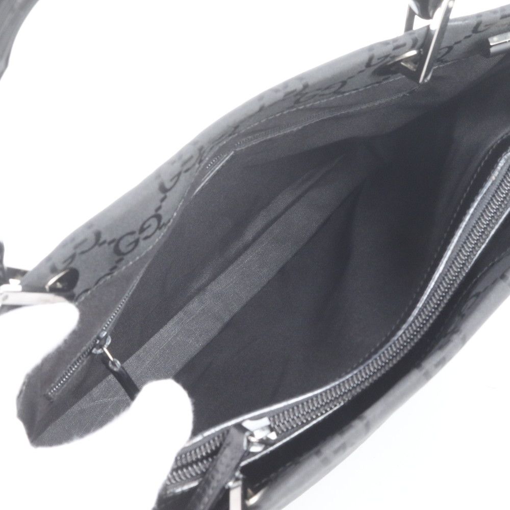 Gucci Bamboo GG Nylon Leather Tote Shoulder Hand Black — view 7
