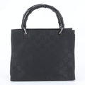 Gucci Bamboo GG Nylon Leather Tote Shoulder Hand Black