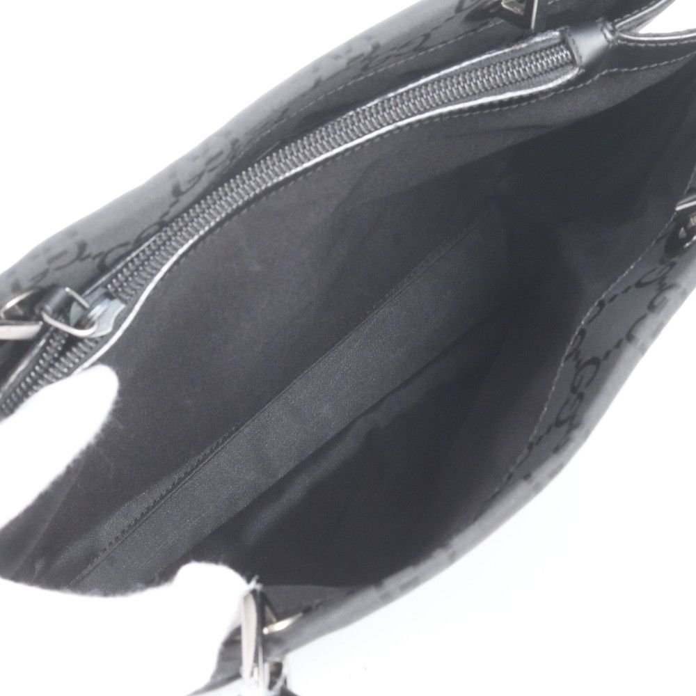Gucci Bamboo GG Nylon Leather Tote Shoulder Hand Black — view 8