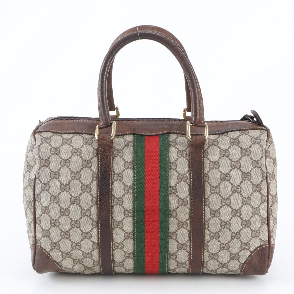 Gucci Vintage O'ludo GG Springs M Sherry Line Leather Handbag Tote — view 3